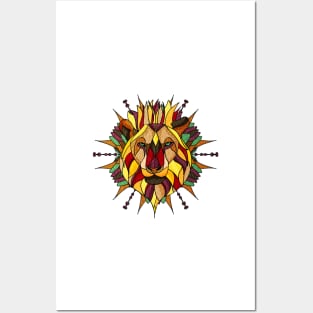 Lion - Stained Glass Mandala Posters and Art